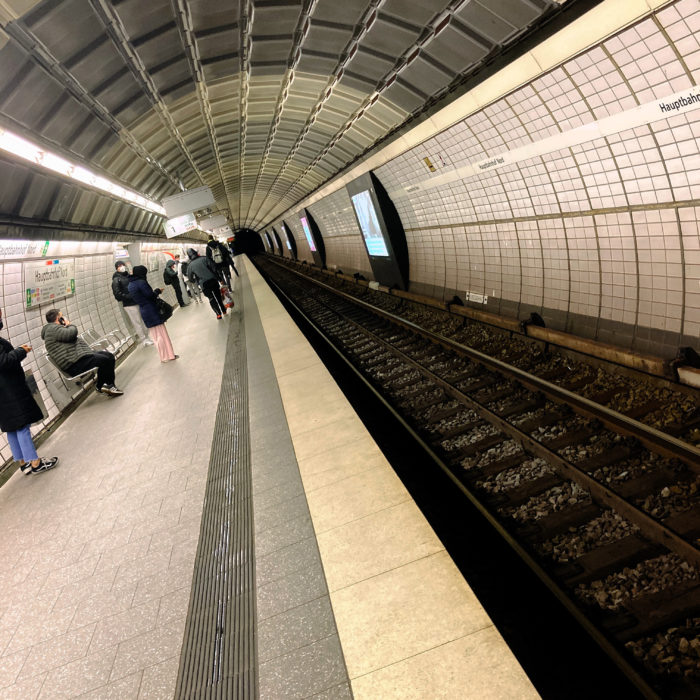 Ein Hamburger U-Bahn-Gleis (Hbf)