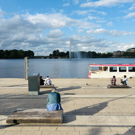 Blick über die Binnenalster vom Jungfernstieg aus