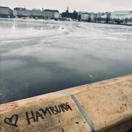 Blick über die Binnenalster von der Lombardsbrücke aus