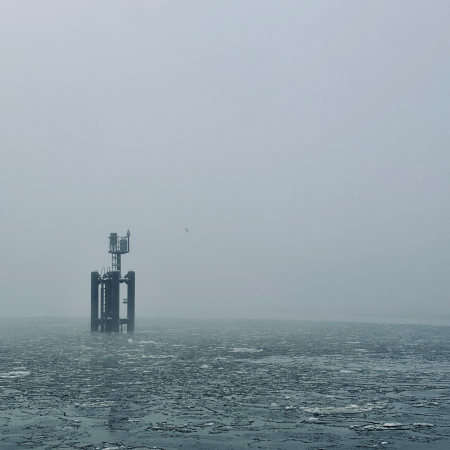 Die Elbe mit Treibeis