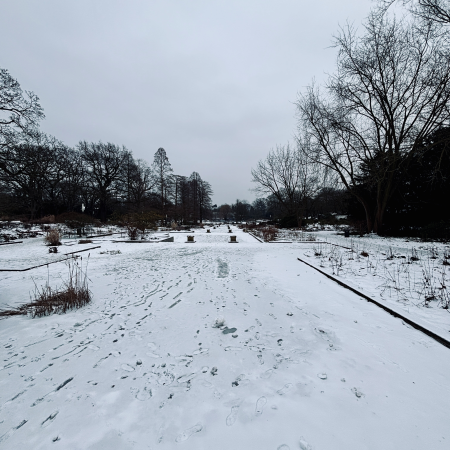 Planten un Blomen, verschneit und vereist