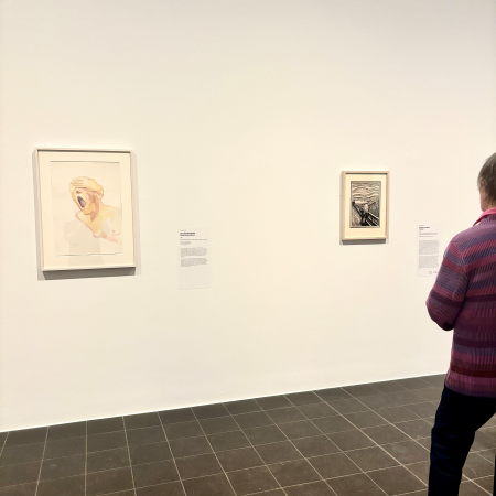 Bilder in der Ausstellung Lassnig/Munch, Varianten von "Der Schrei"