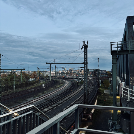 S- und Fernbahngleise von der Station Elbbrücken aus