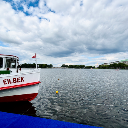 Blick auf die Binnenalster vom Jungfernstieg aus