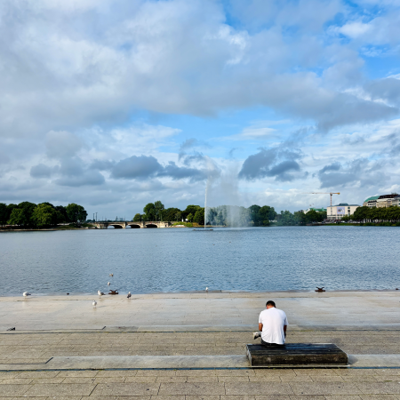 Die Binnenalster vom Jungernstieg aus