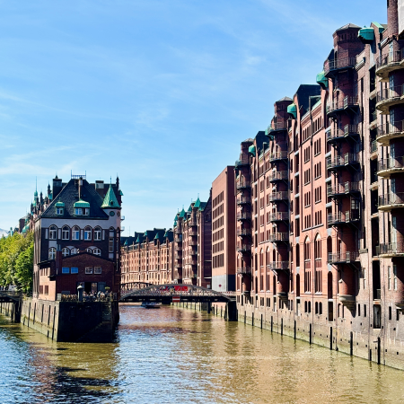 Fleetblick von der Poggenbrücke in der Speicherstadt