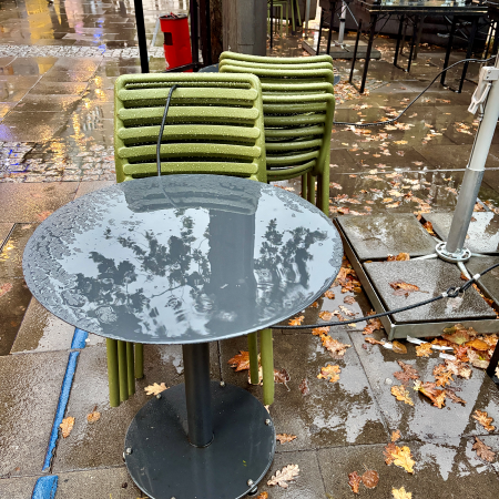 Verregnete, nasse Außengastro